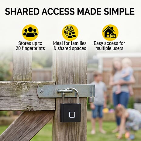 Rolson - Fingerprint Padlock ( Upto 20 Fingerprint Registration Capacity )