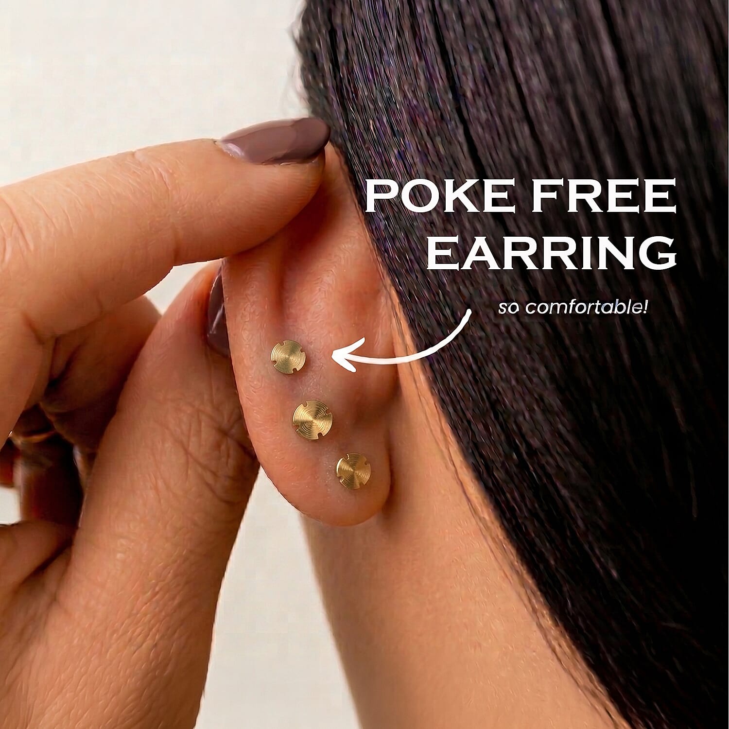 African Amethyst Earring with Screw Back in 18K Vermeil Yellow Gold Plated Sterling Silver