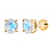 Poke Free Opal (5mm) October Birthstone Solitaire Stud Earring in 18K Vermeil Yellow Gold Plated Sterling Silver