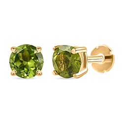 Poke Free Ruby (5mm) July Birthstone Solitaire Stud Earring in 18K Vermeil Yellow Gold Plated Sterling Silver