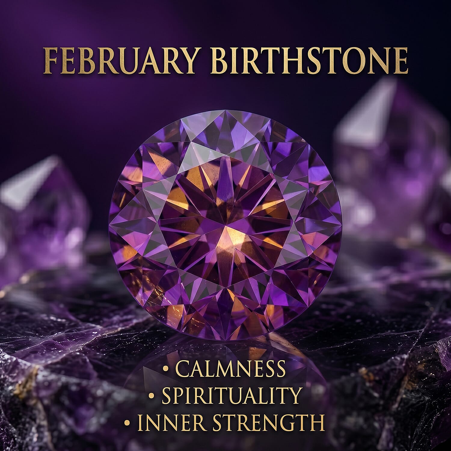 African Amethyst Earring with Screw Back in Rhodium Overlay Sterling Silver