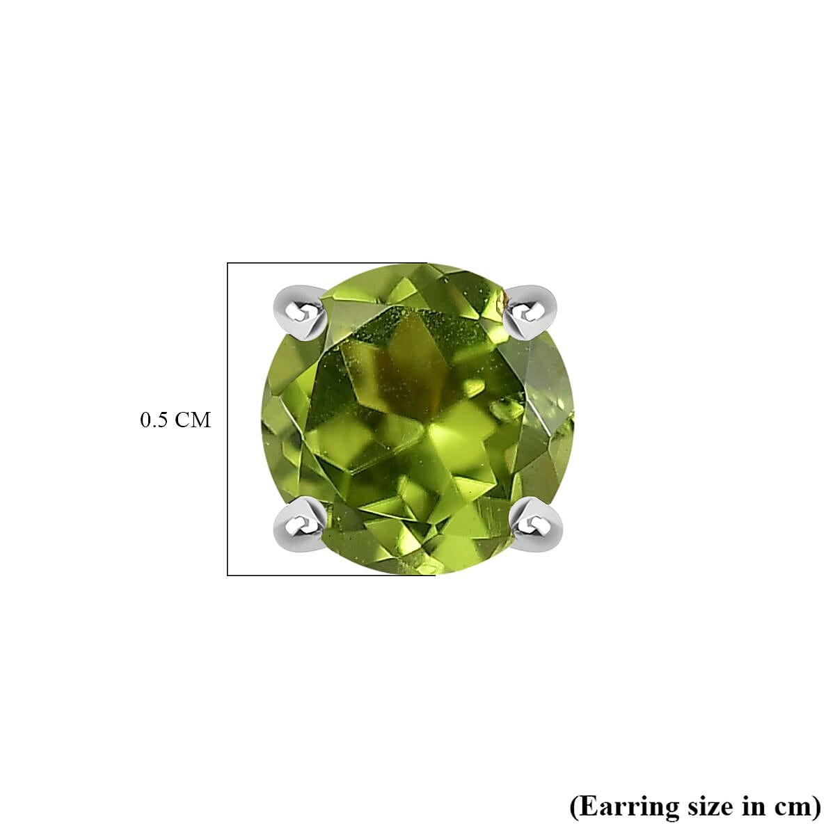 Peridot Earring with Screw Back in Rhodium Overlay Sterling Silver 1.06 Ct.