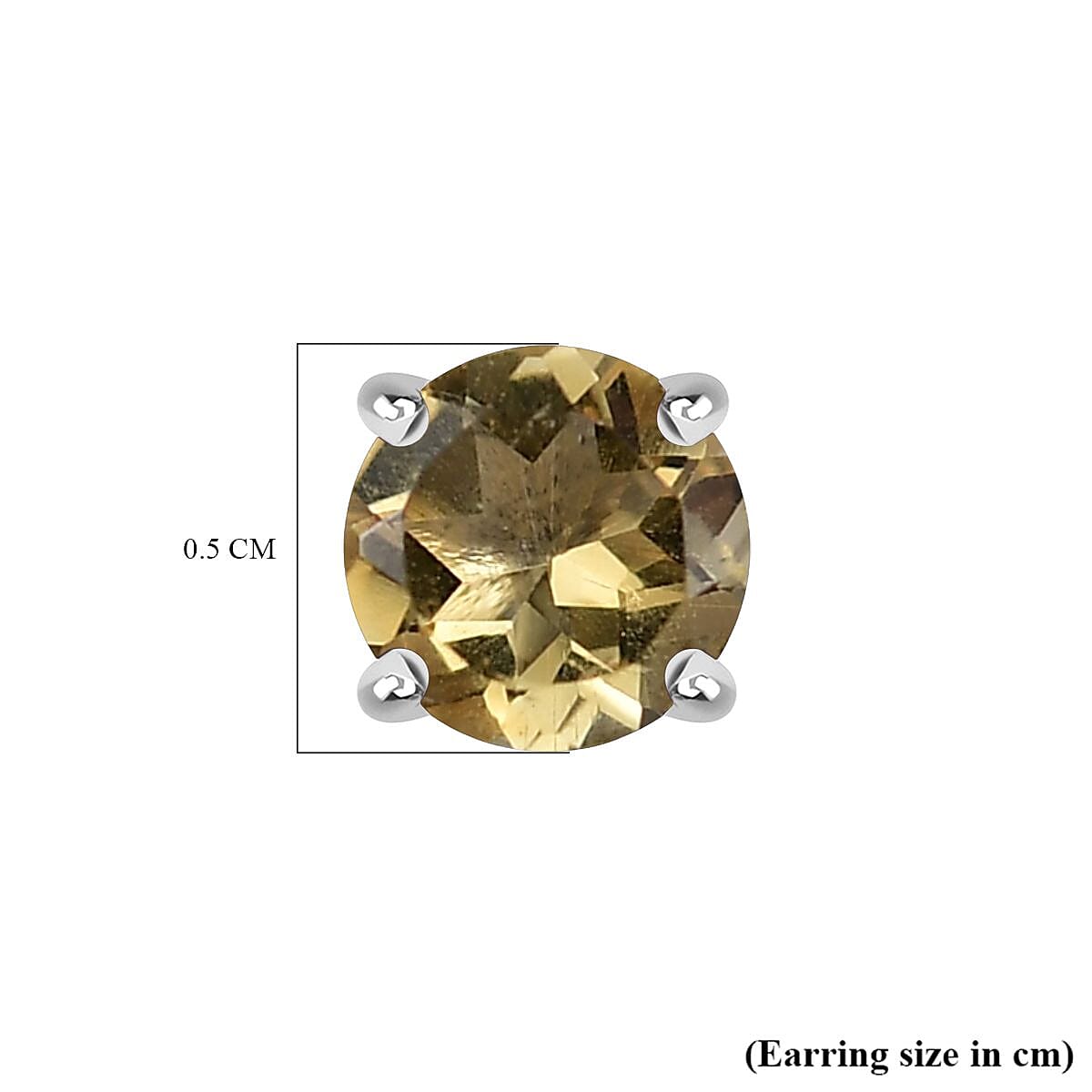 Citrine Earring with Screw Back in Rhodium Overlay Sterling Silver