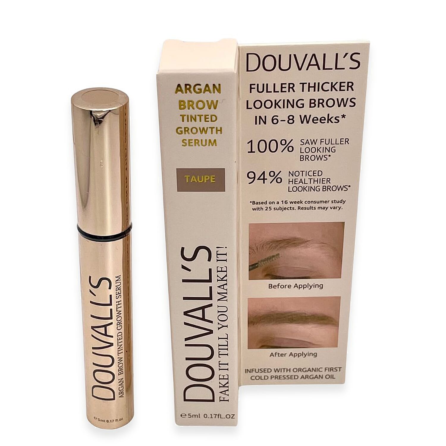 Douvalls Argan Brow Tinted Growth Serum - Taupe