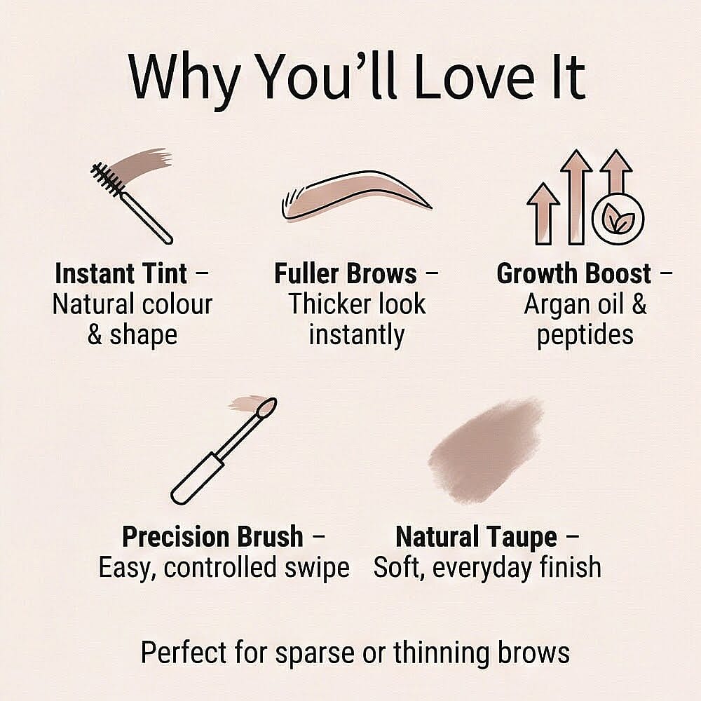 Douvalls Argan Brow Tinted Growth Serum - Taupe