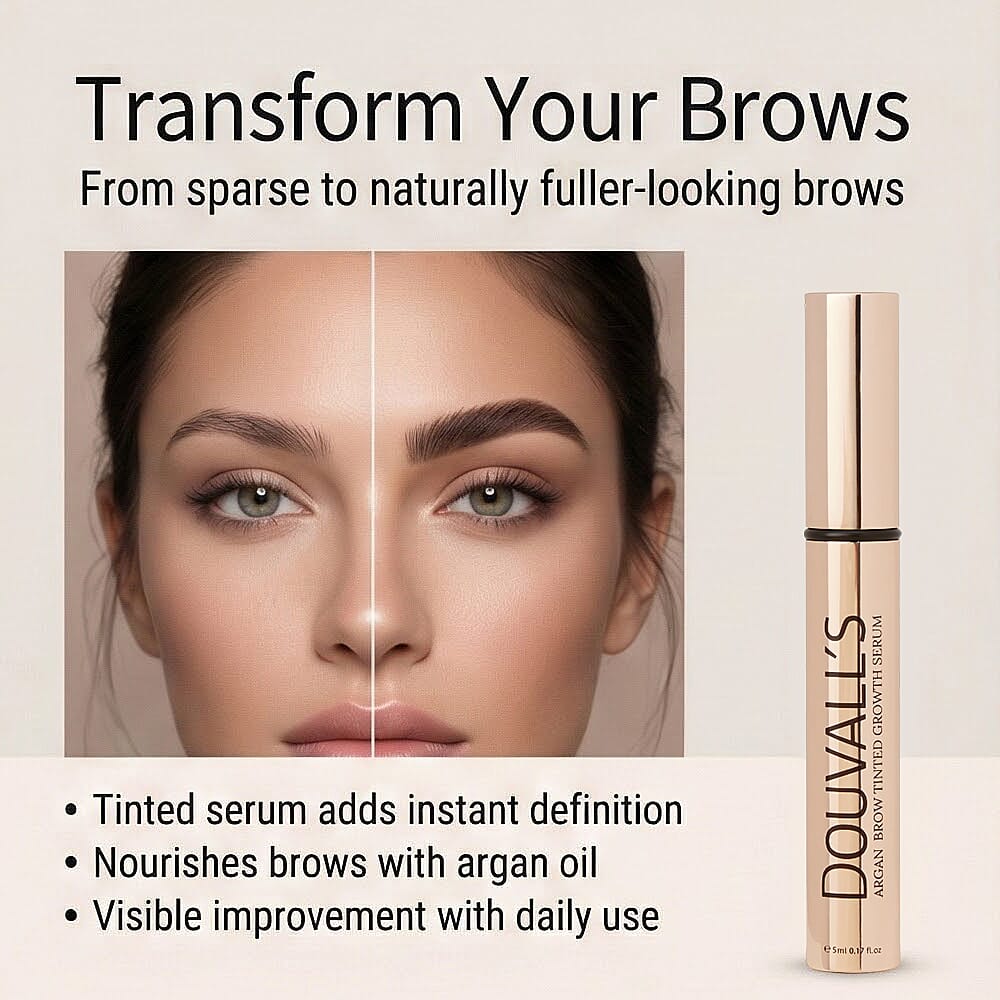 Douvalls Argan Brow Tinted Growth Serum - Taupe