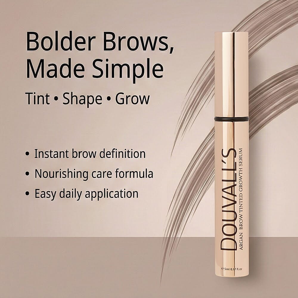 Douvalls Argan Brow Tinted Growth Serum - Taupe