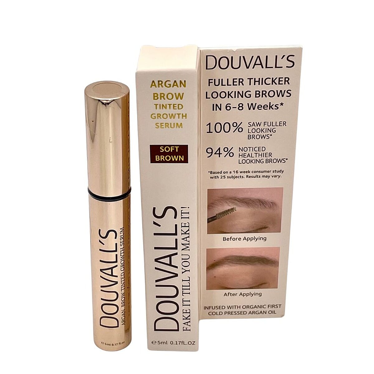 Douvalls Argan Brow Tinted Growth Serum - Soft Brown