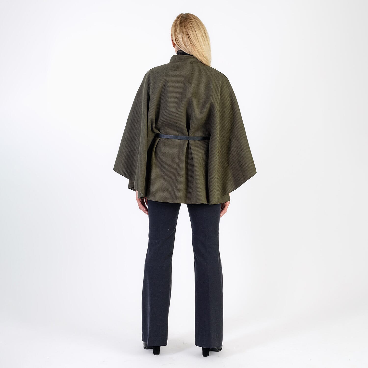 Pure And Natural Classic Cape With Belt (One Size) - Khaki