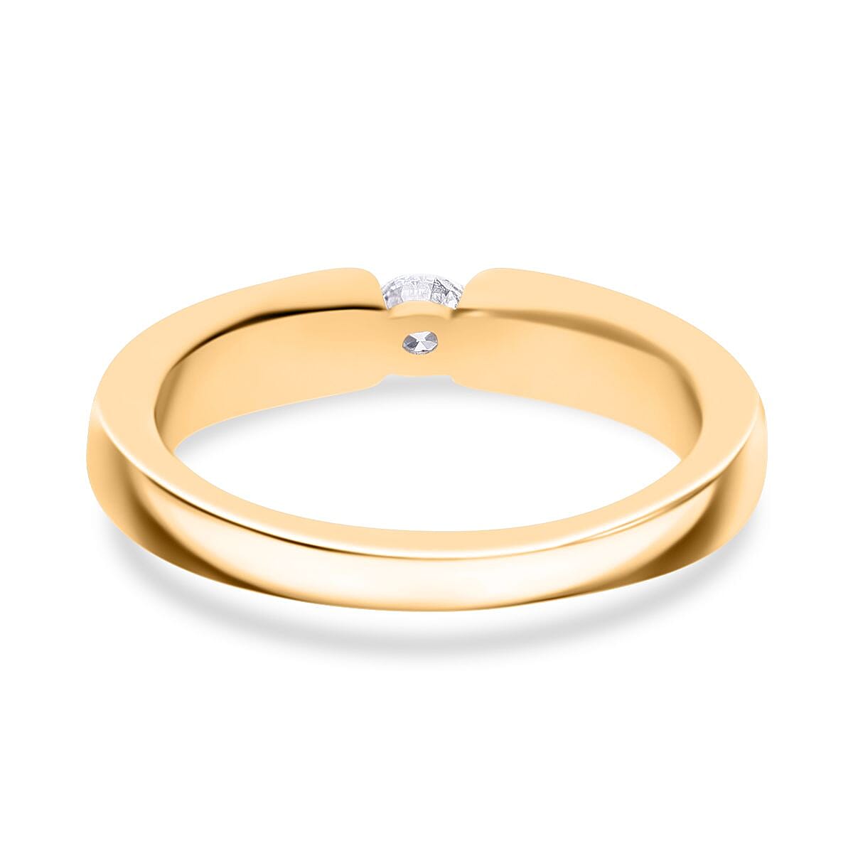 Moissanite Tension Setting Ring in Yellow Gold Plated Sterling Silver