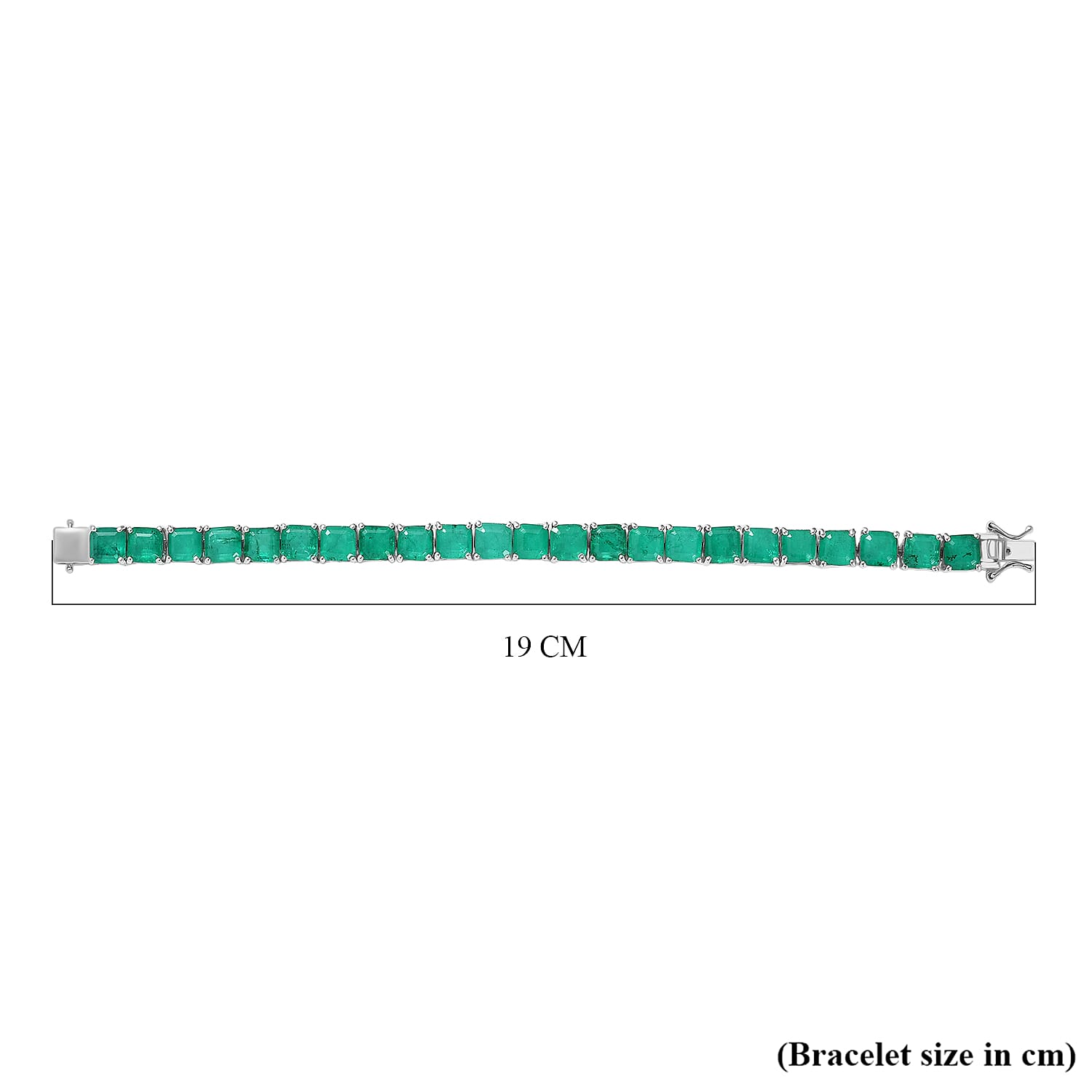 D'Joy Emeraldine Triplet Quartz Line Bracelet (Size - 7) with GB Lock Box in Rhodium Overlay Sterling Silver 36.41 Ct, Silver Wt. 14.70 Gms