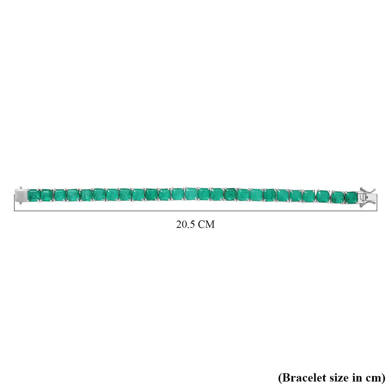 D'Joy Emeraldine Triplet Quartz Line Bracelet (Size 7.5) with GB Lock Box in Rhodium Overlay Sterling Silver 39.58 Ct, Silver Wt. 16.00 Gms.