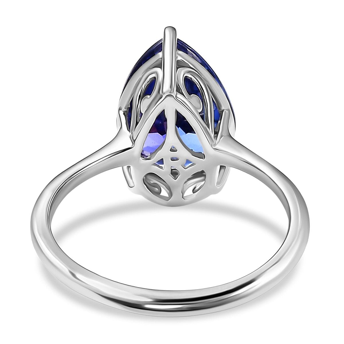 Rhapsody 950 Platinum AAAA Tanzanite Solitaire Ring 4.52 Ct, Platinum Wt. 3.88 Gms.
