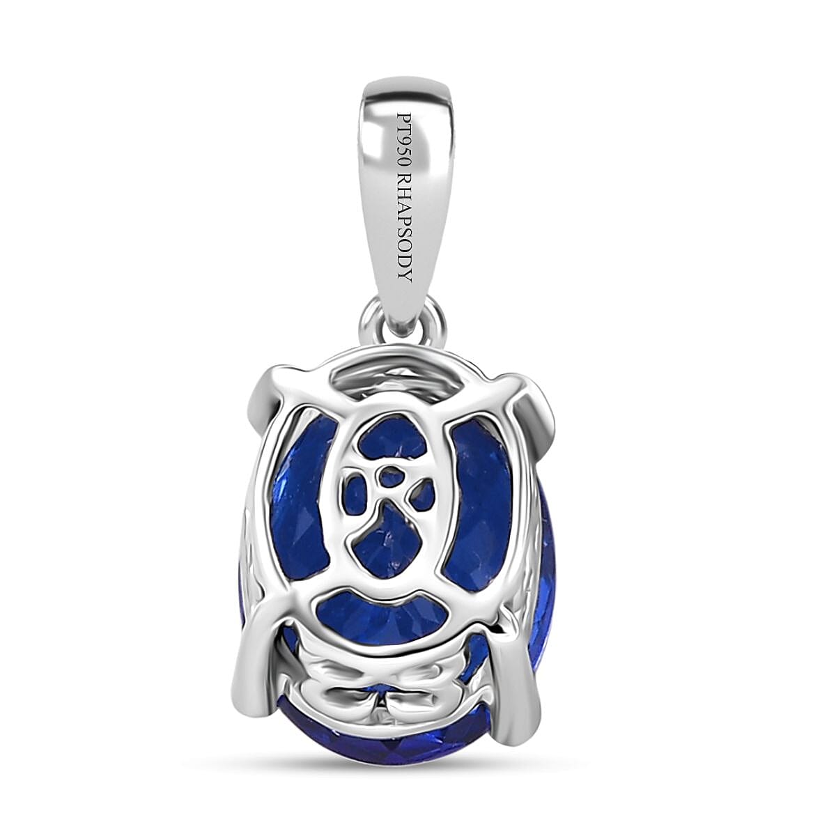 Rhapsody 950 Platinum AAAA Tanzanite Solitaire Pendant 4.13 Ct, Platinum Wt. 2.64 Gms.