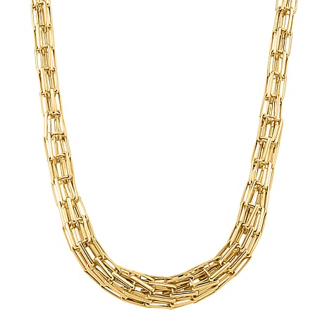 Designer Inspired Graduated Byzantine Link Necklace (Size - 18 - 2 Ext) with Lobster Clasp in Yellow Gold Plated