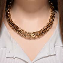 Designer Inspired Graduated Multi-Row Link Necklace (Size - 18-2) with Lobster Clasp in Gold Tone