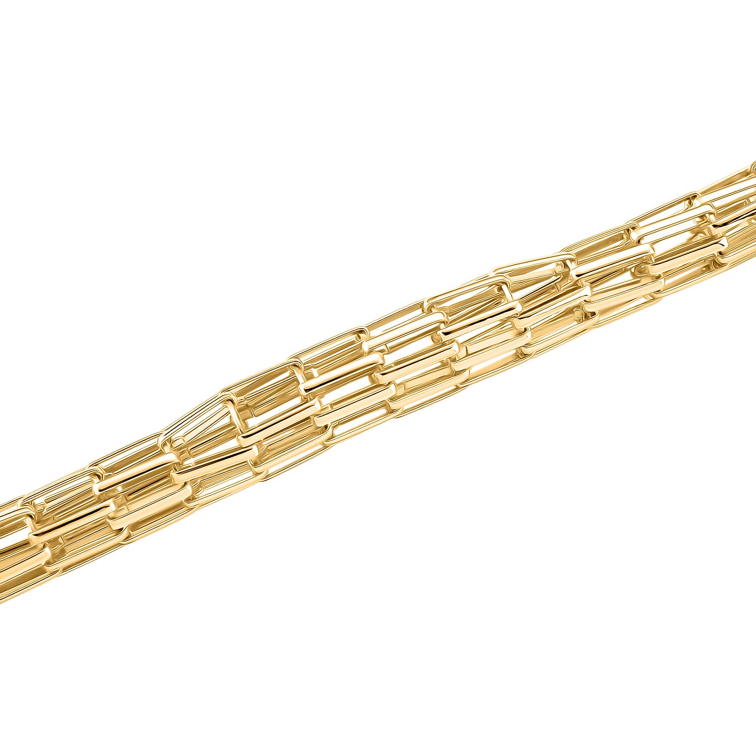 Designer Inspired Graduated Byzantine Link Necklace (Size - 18 - 2 Ext) with Lobster Clasp in Yellow Gold Plated