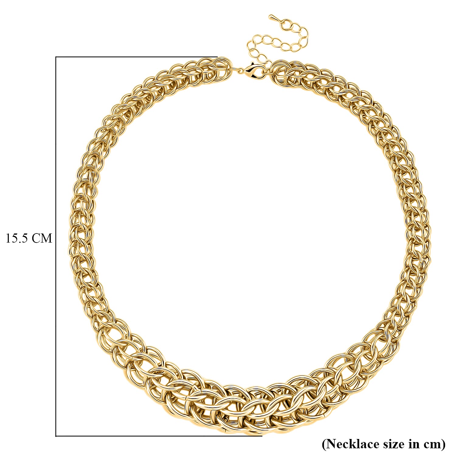 Designer Inspired Graduated Necklace (Size - 18 - 2 Ext) with Lobster Clasp in Yellow Gold Plated