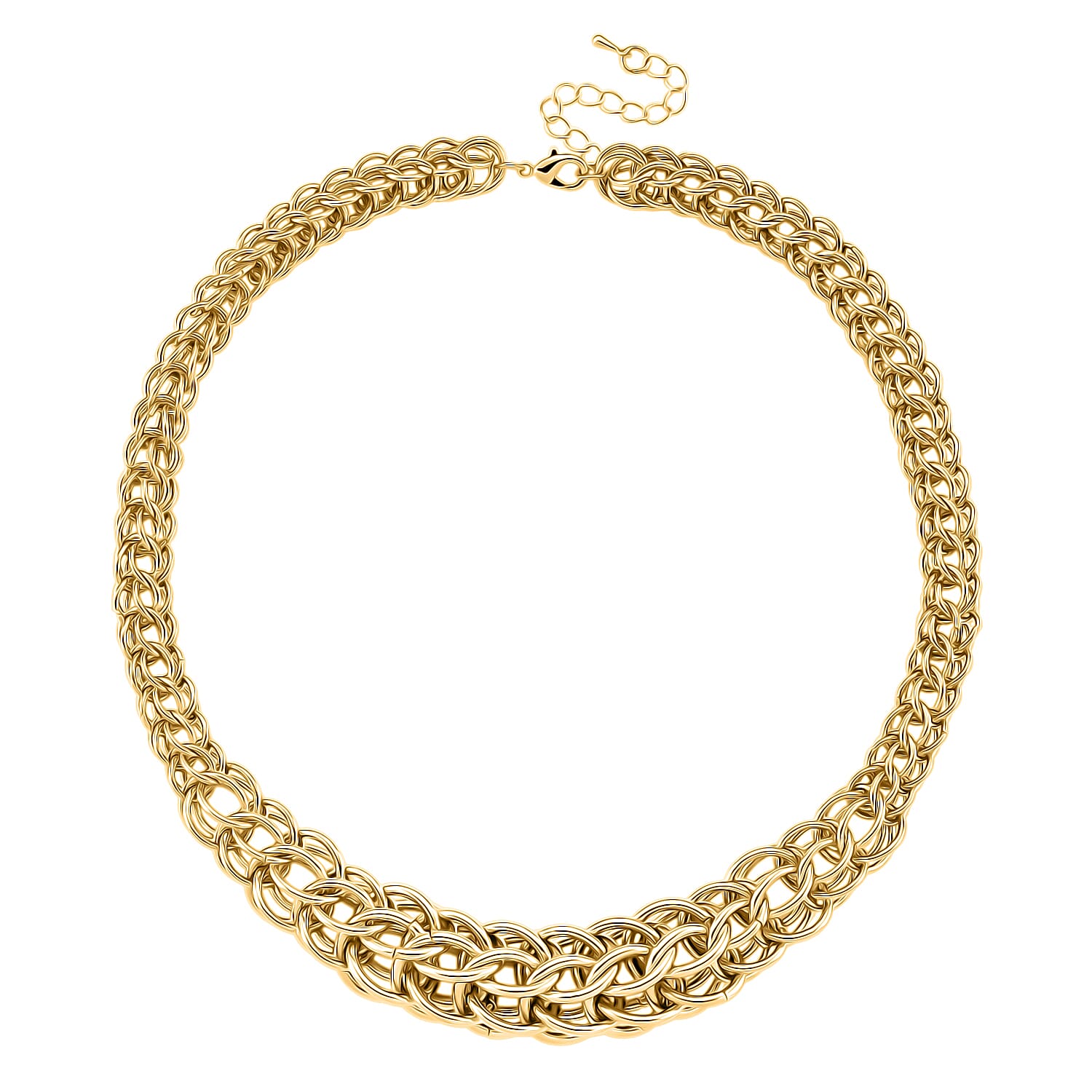 Designer Inspired Graduated Necklace (Size - 18 - 2 Ext) with Lobster Clasp in Yellow Gold Plated