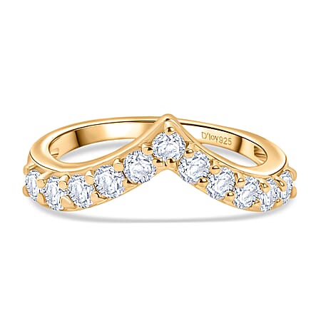 D'Joy Moissanite Band Ring in 18K Vermeil Yellow Gold Plated Sterling Silver