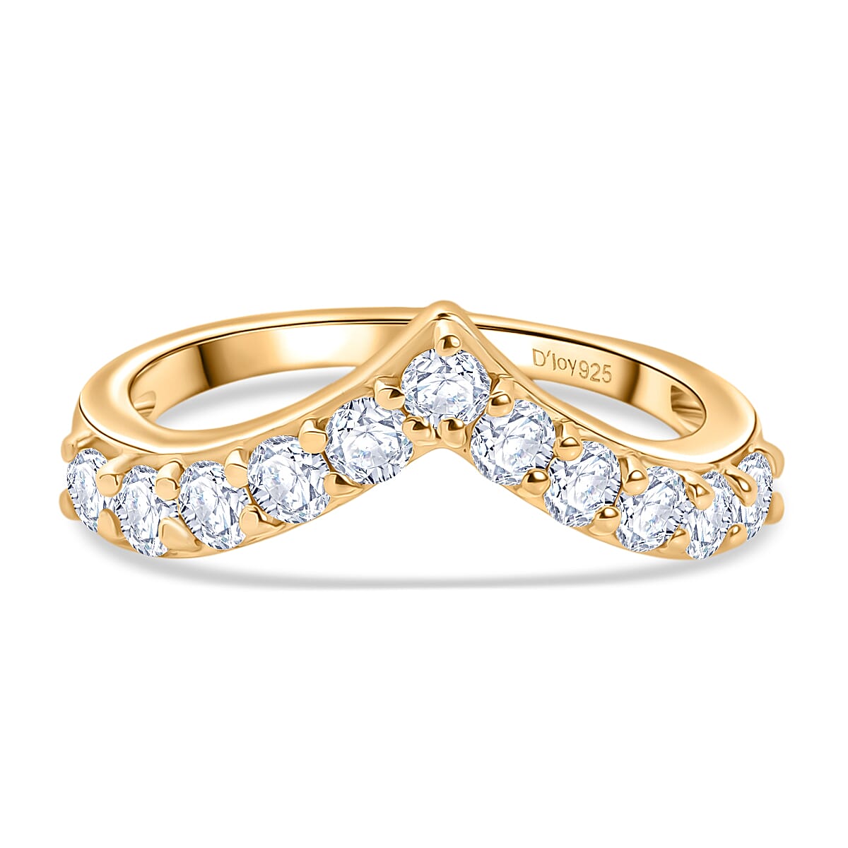 D'Joy Moissanite Wishbone Ring in Sterling Silver