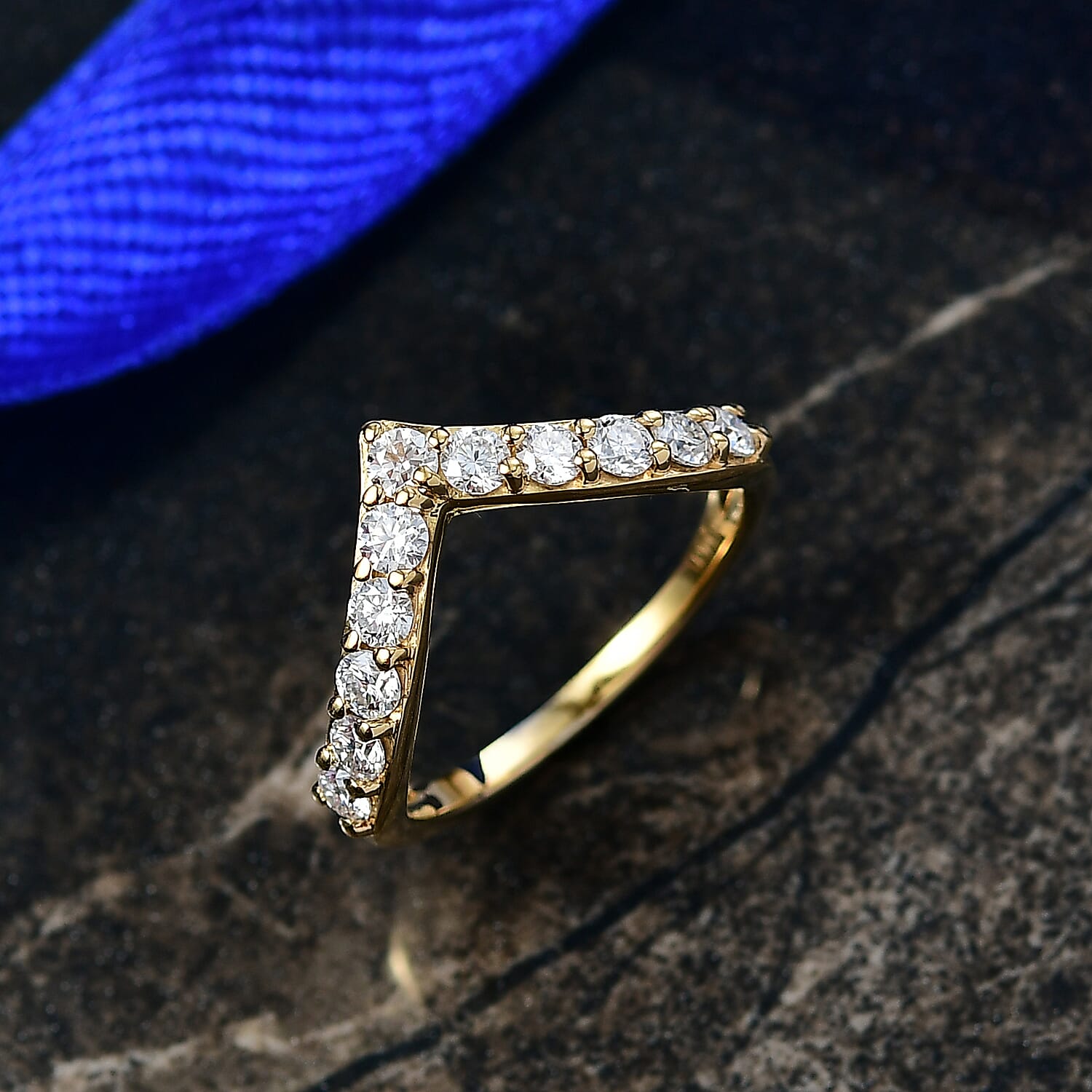 D'Joy Moissanite Wishbone Ring in Sterling Silver