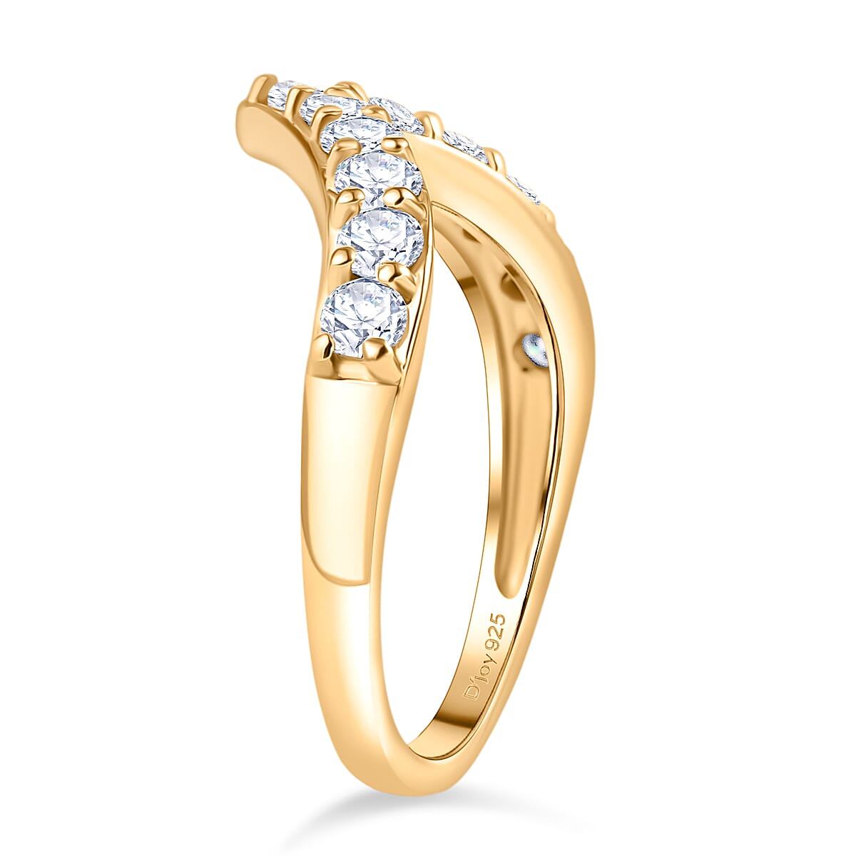 D'Joy Moissanite Wishbone Ring in Sterling Silver