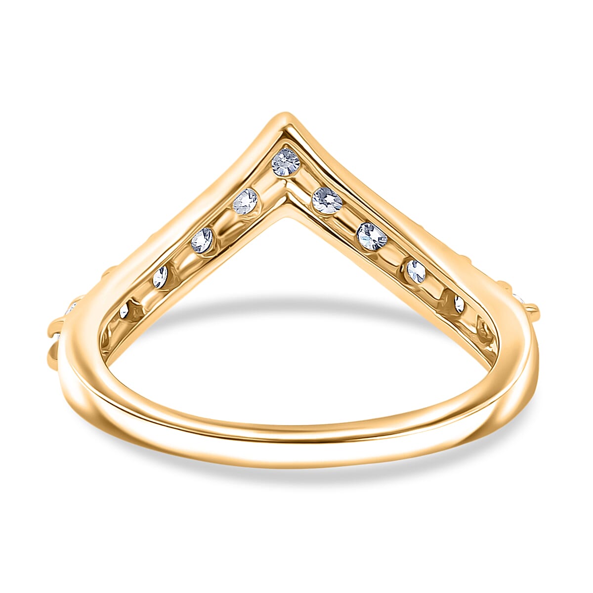 D'Joy Moissanite Wishbone Ring in Sterling Silver