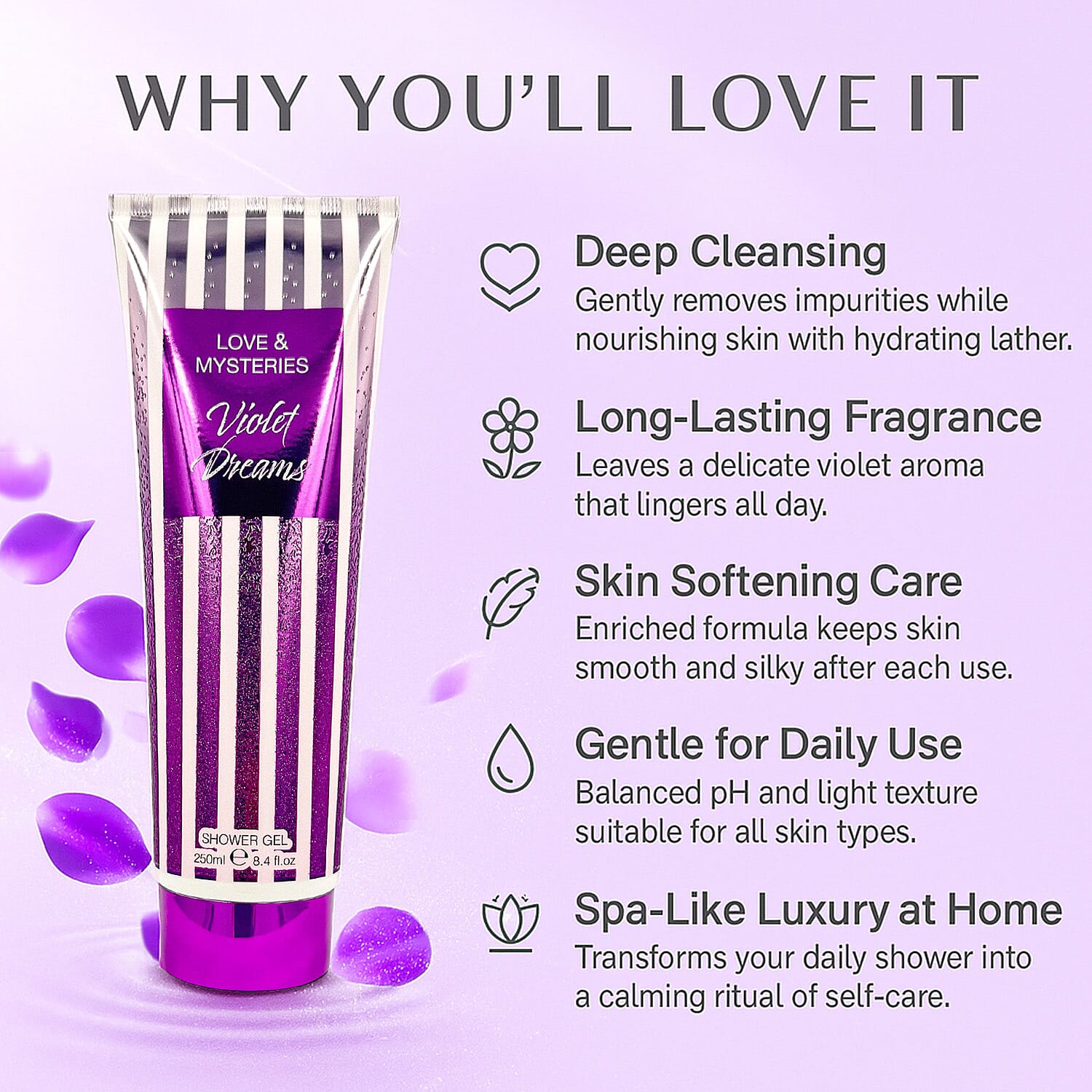 Laurelle Violet Dreams Shower Gel - 250ml