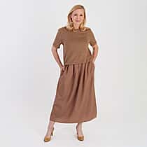 La Marey 2 In 1 Brushed Top Hybrid Dress With Pocket (Size S, Fit 8 To 10) - Chocolate