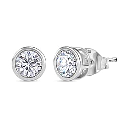 1.2 Ct. Moissanite Solitaire Stud earring in 18K Vermeil Rose Gold Over Sterling Silver