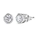 D'Joy Moissanite Solitaire Stud Push Post Earring in Rhodium OverlaySterling Silver 1.19 Ct.