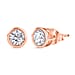 D'Joy Moissanite Solitaire Stud Push Post Earring in Rhodium OverlaySterling Silver 1.19 Ct.
