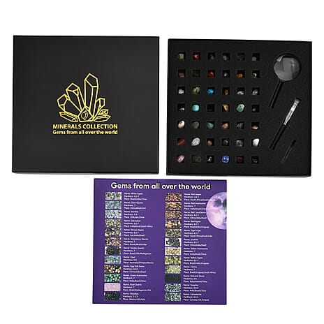 COLLECTOR'S EDITION - The Mineral Collection - 45 in 1 Comprehensive Set with Magnifying Glass