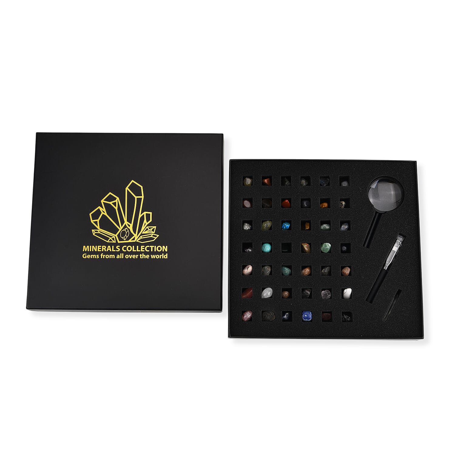 COLLECTOR'S EDITION - The Mineral Collection - 45 in 1 comprehensive set with Magnifying Glass