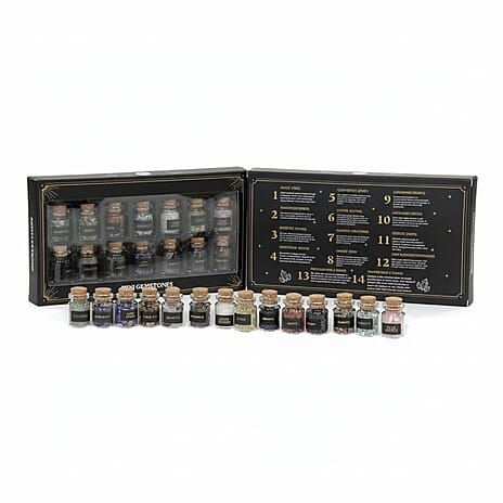 Collection of 14 Gemstone Wish Bottles