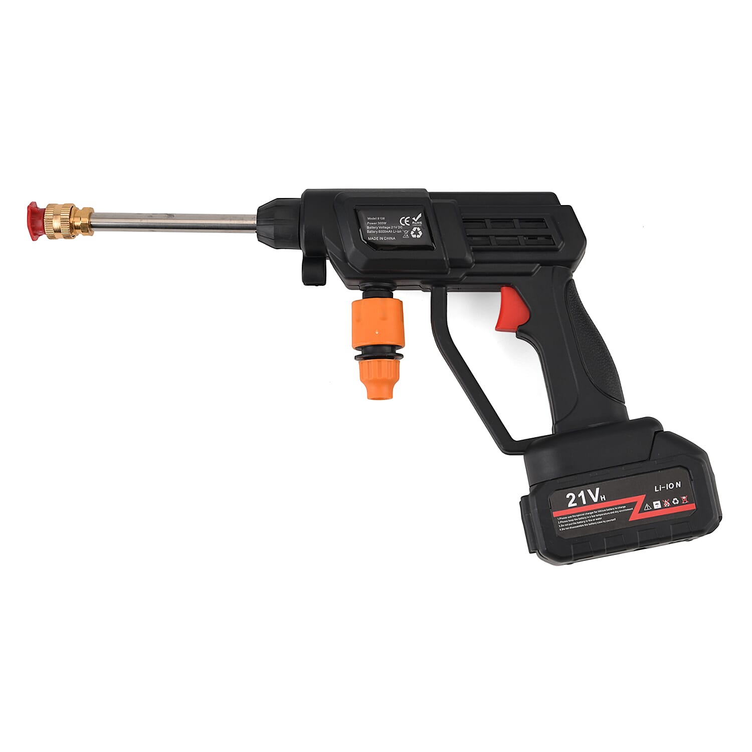 Livmore Handheld Cordless Pressure Washer - 26 bar Pressure for strong water flow. Up To 30 Min Cordless Charge  Black
