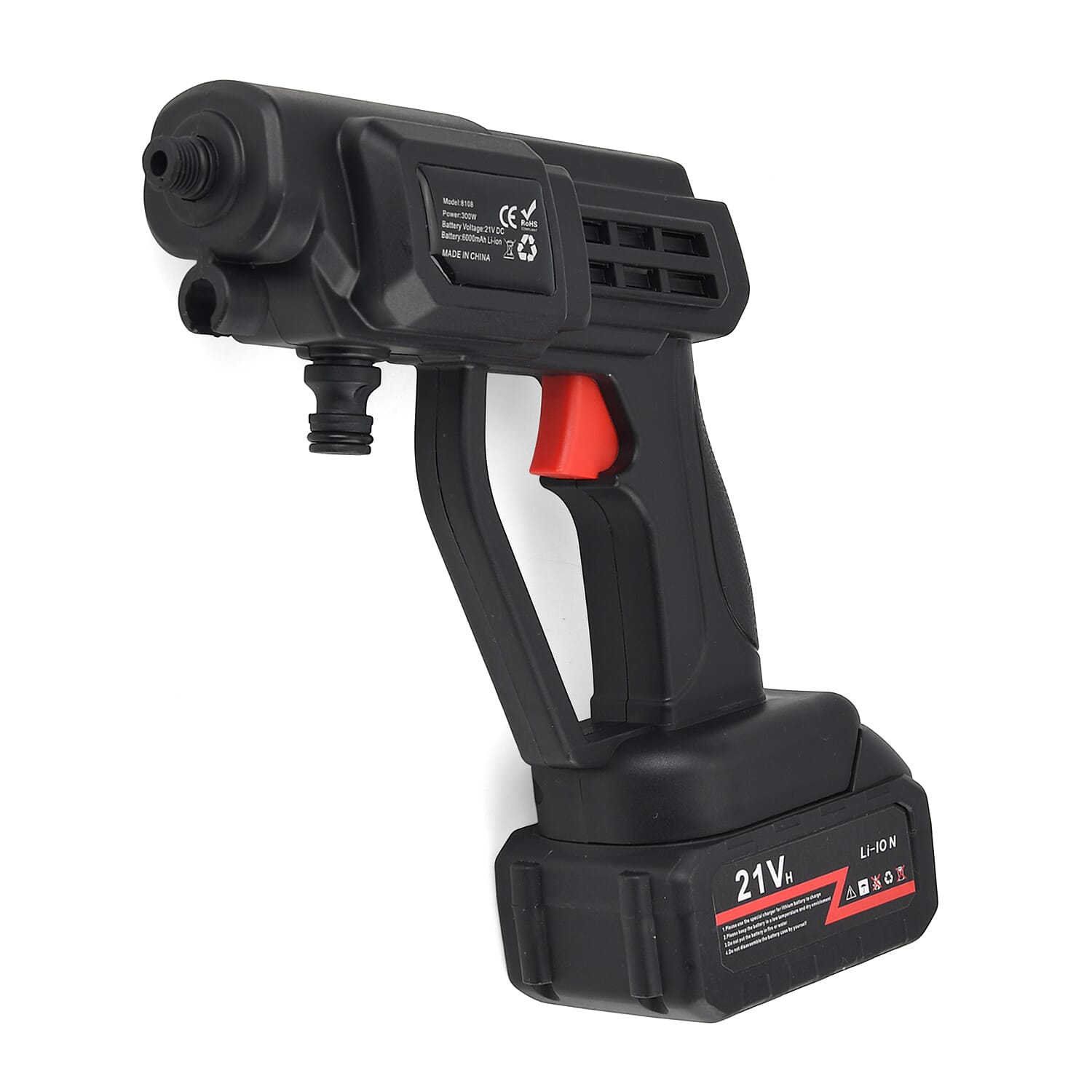 Livmore Handheld Cordless Pressure Washer - 26 bar Pressure for strong water flow. Up To 30 Min Cordless Charge  Black