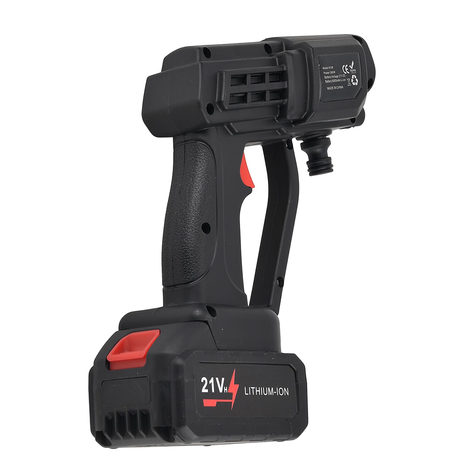 Livmore Handheld Cordless Pressure Washer - 26 bar Pressure for strong water flow. Up To 30 Min Cordless Charge  Black