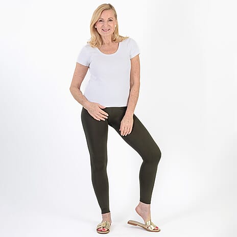 Pure And Natural Fleece Leggings (Size M-L) - Khaki