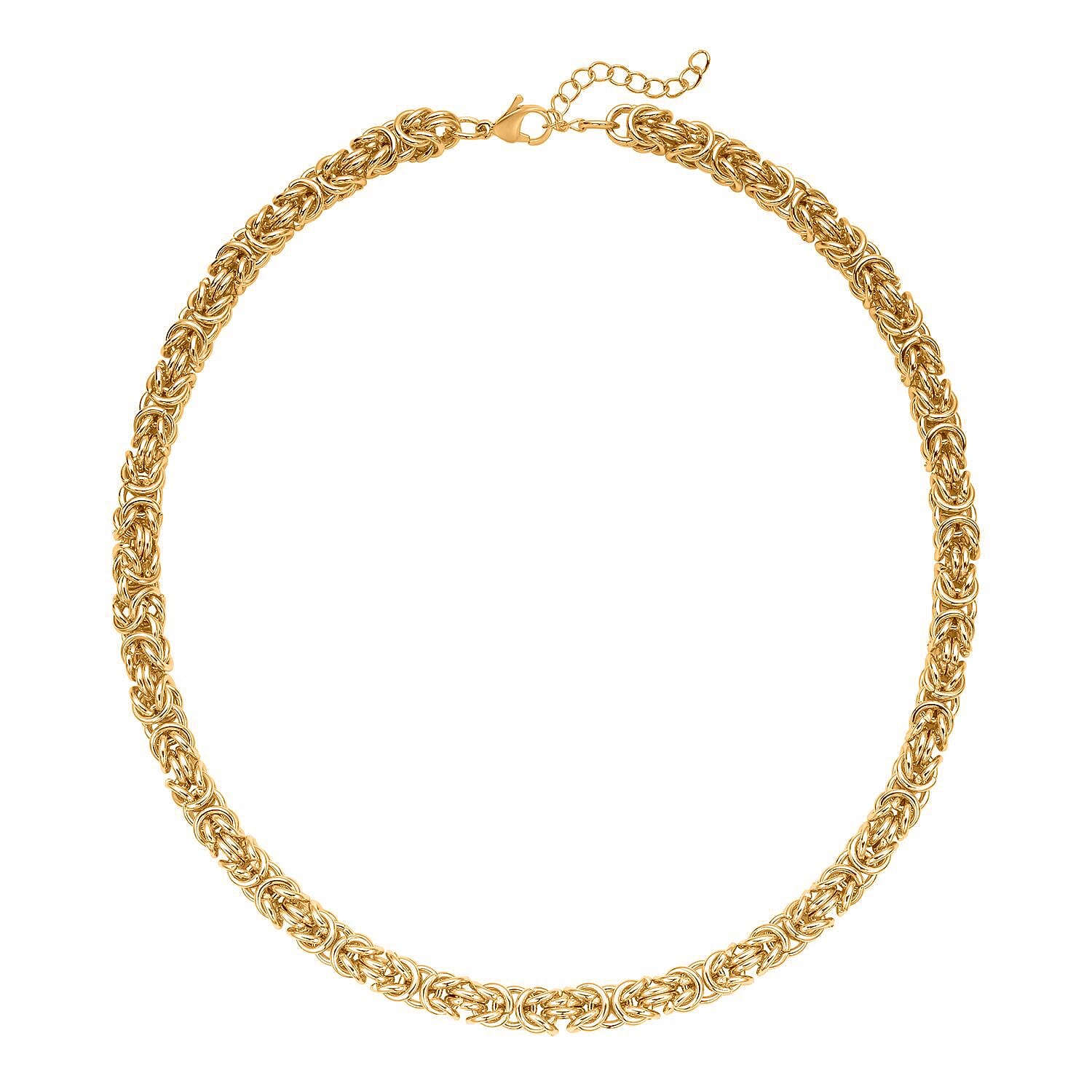 Byzantine Link Necklace (Size 20) in Yellow Gold Plated