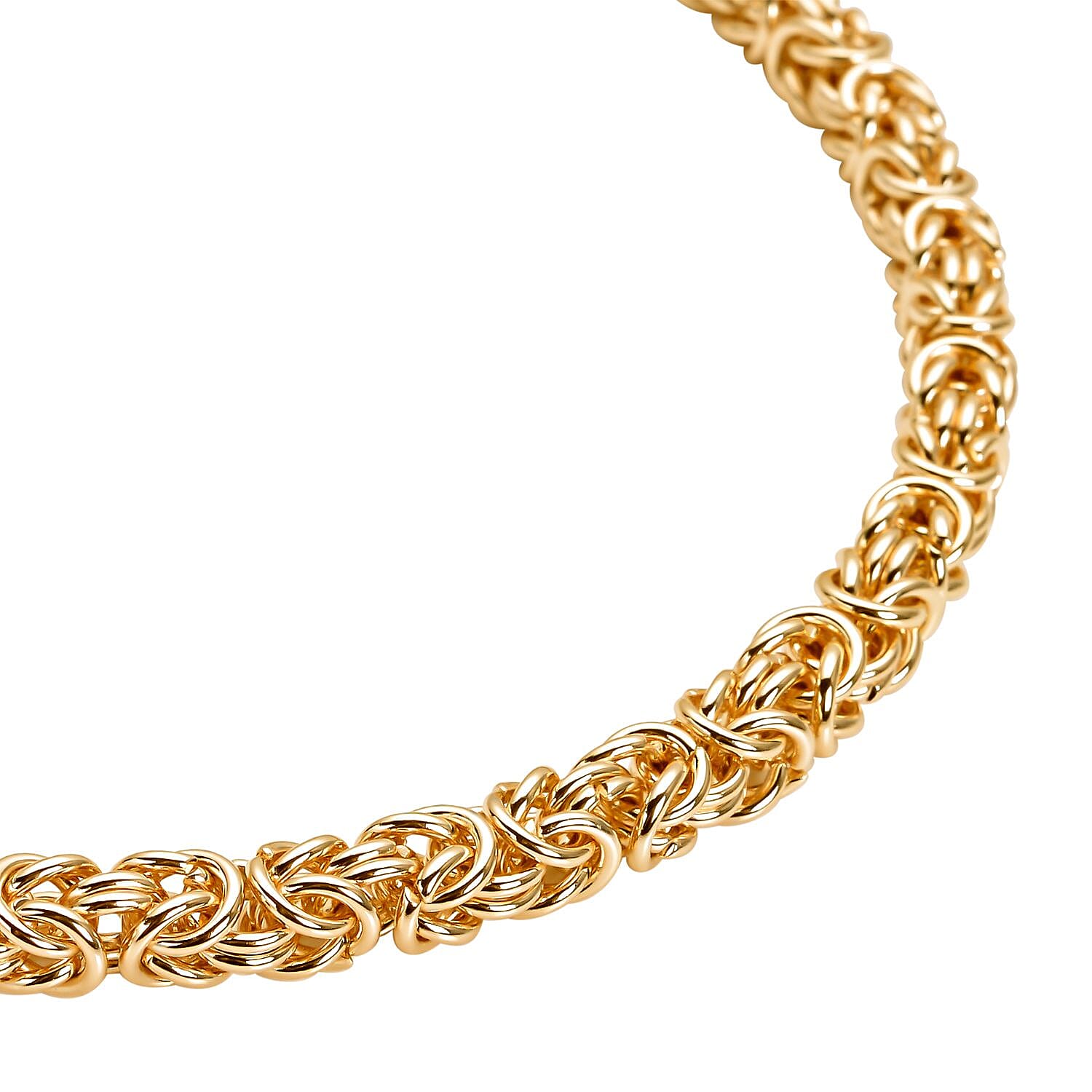 Byzantine Link Necklace (Size 20) in Yellow Gold Plated