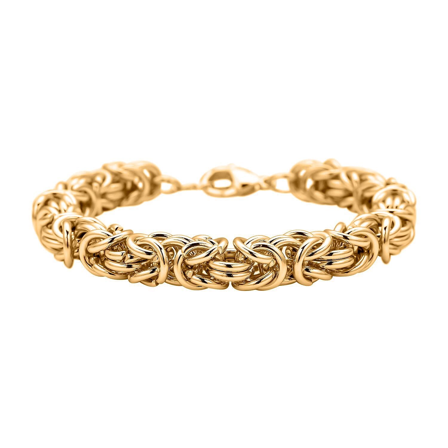Byzantine Link Bracelet (Size 8) in Yellow Gold Plated