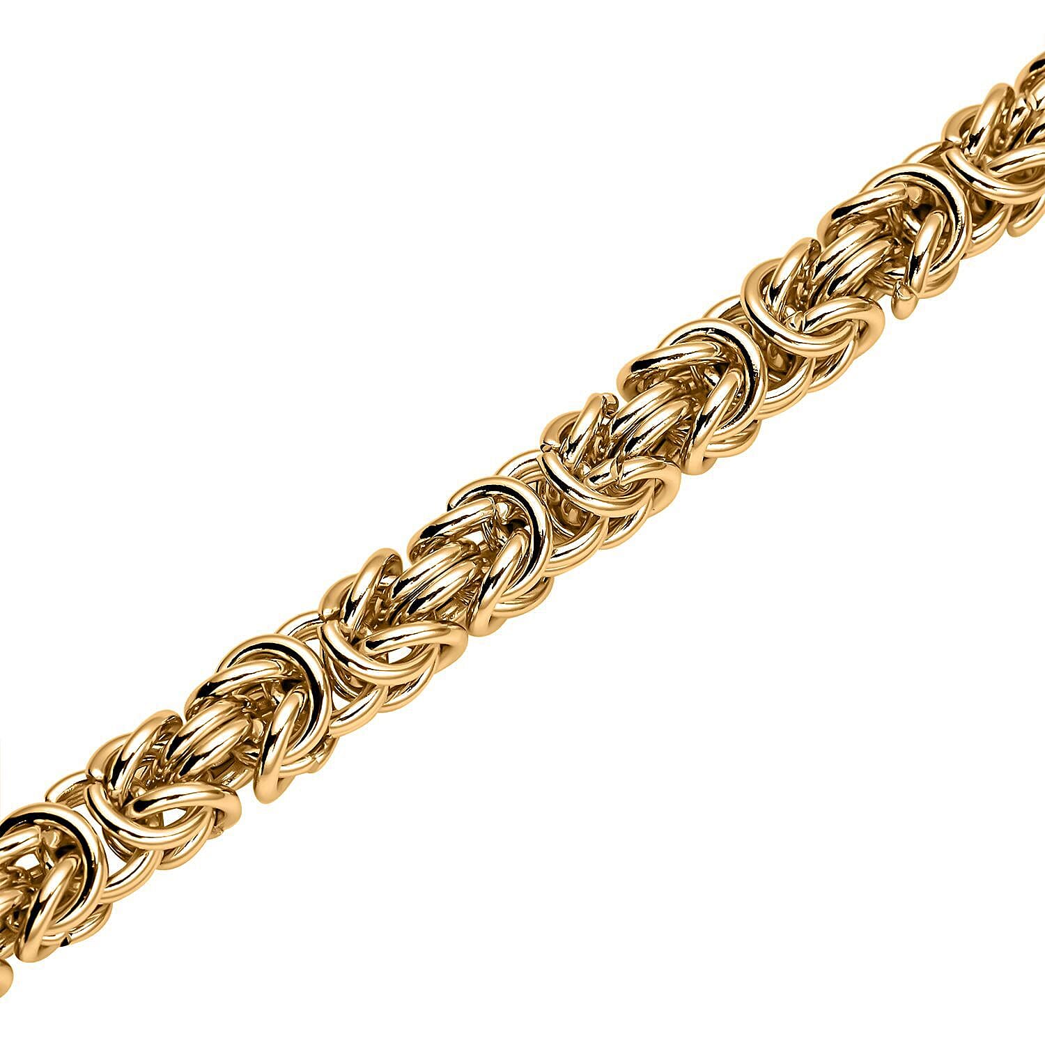 Byzantine Link Bracelet (Size 8) in Yellow Gold Plated