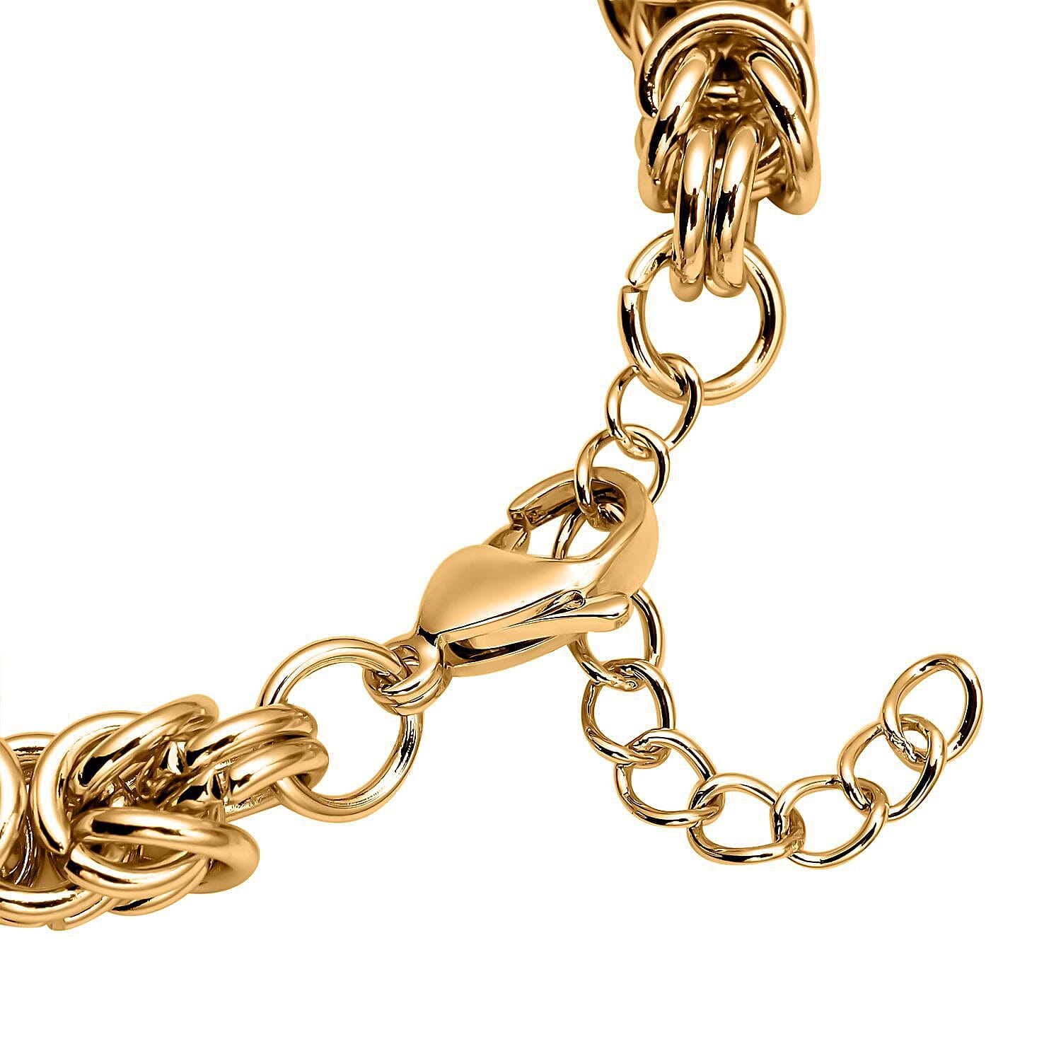 Byzantine Link Bracelet (Size 8) in Yellow Gold Plated