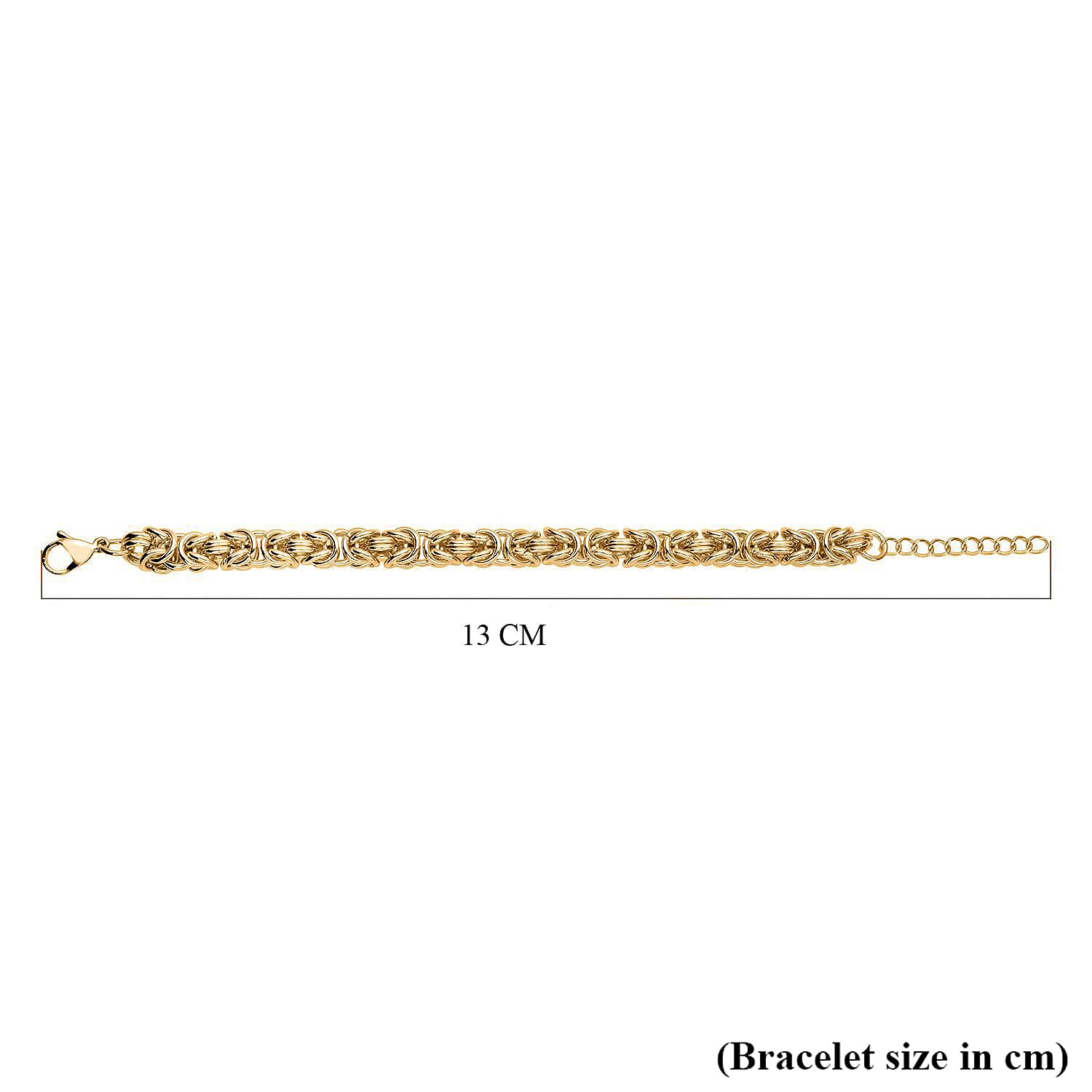 Byzantine Link Bracelet (Size 8) in Yellow Gold Plated