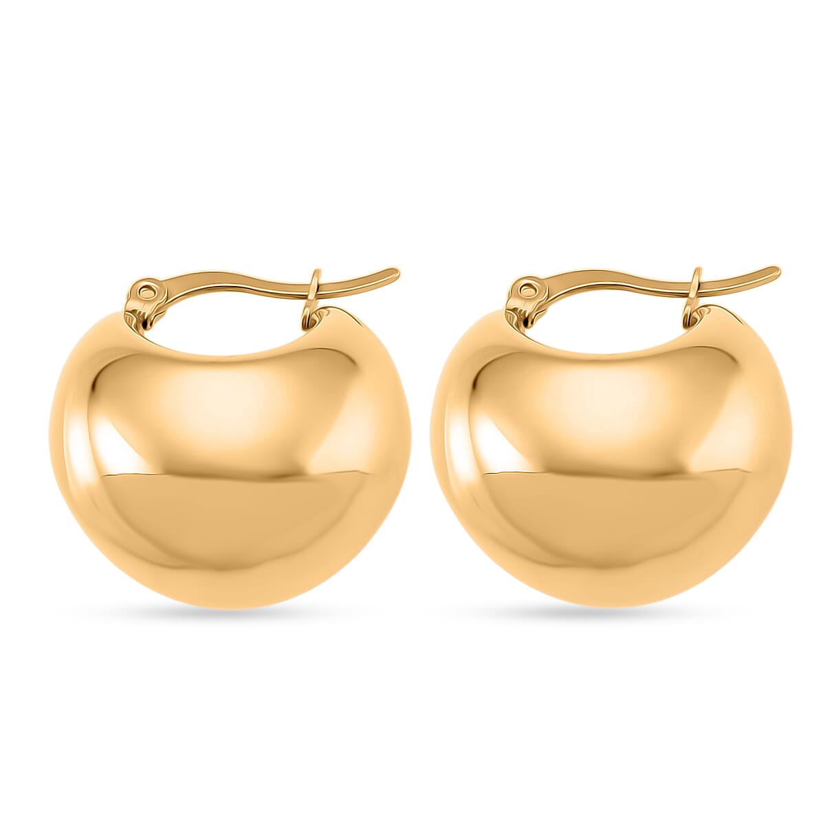 J Hoop Half Hoop Earring Pure White Stainless Steel