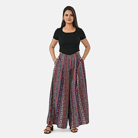 & Maisi Printed Jean and Pant-Trouser (Size - XL) - Multi Color