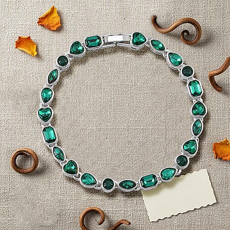 Simulated Emerald Crystal Bracelet (Size 7.5)