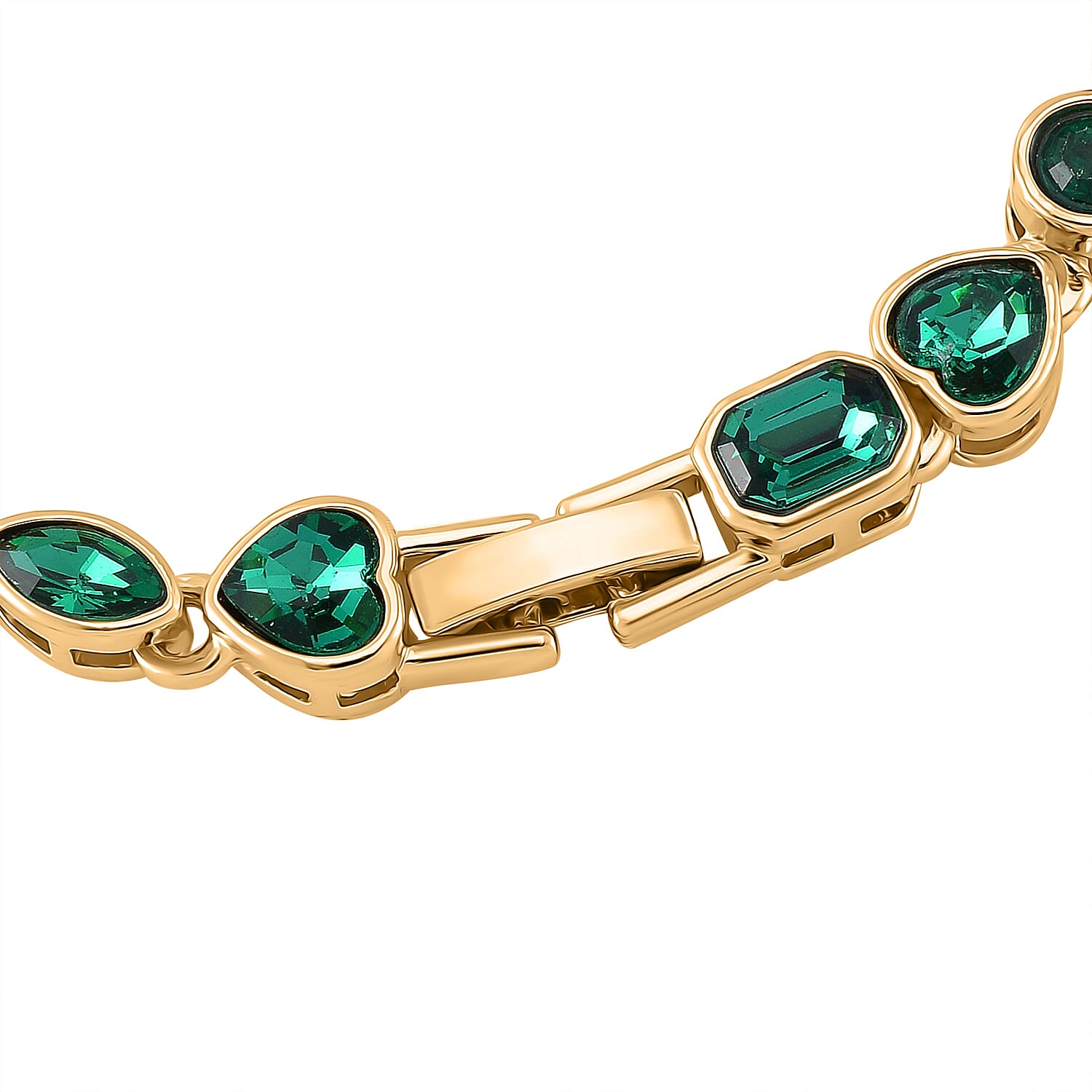 White Crystal Fancy Bracelet (Size - 7.5) Pure Yellow Brass  0.010  Ct.